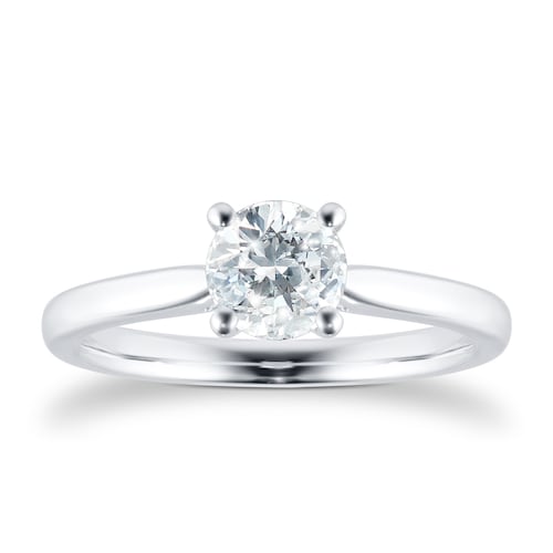 Platinum 0.80ct Brilliant Cut Diamond Engagement Ring