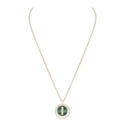 18ct Yellow Gold Malachite Lucky Move Necklace